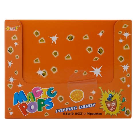 Geeef Magic Pop Orange Flsvour Popping Candy 55 Gr Pack Of 40