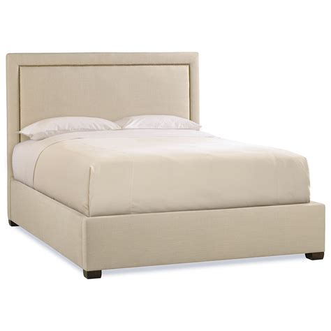 Bernhardt Interiors Morgan King Upholstered Panel Bed With Nailhead