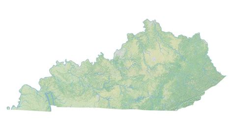 High Resolution Topographic Map Of Kentucky Stock Illustration