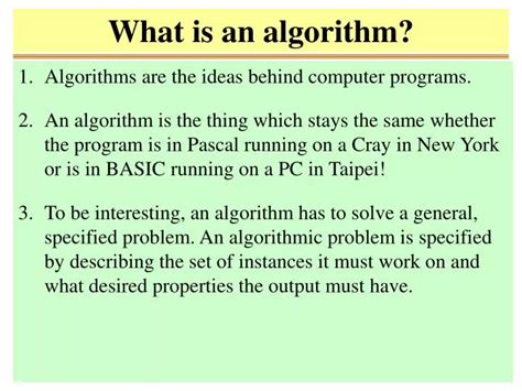 Ppt What Is An Algorithm Powerpoint Presentation Free Download Id
