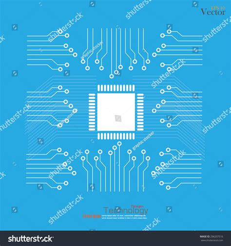 Circuit Board Abstract Background Chip Center Stock Vector Royalty