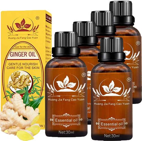 Ginger Oil Lymphatic Drainage Massage 5 Pack Belly Drainage Ginger