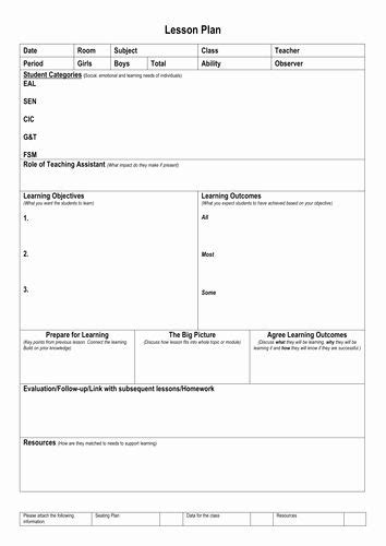 Pe Lesson Plan Template Blank Awesome New Lesson Plan Pro Forma By