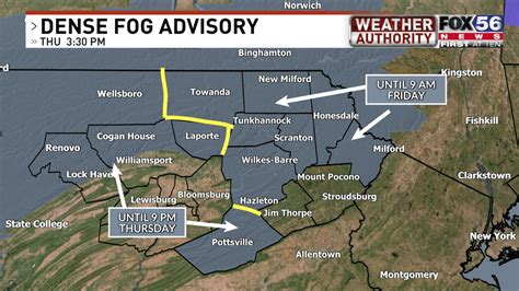 Dense Fog Advisory Posted In Parts Of Central And Northeast Pa On