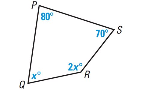 Uv = 8 and wx = 5 2. Interior Angles of a Quadrilateral