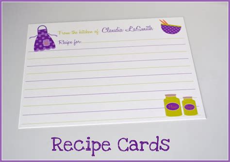 Paper Paint And Pine Personalized Recipe Cards