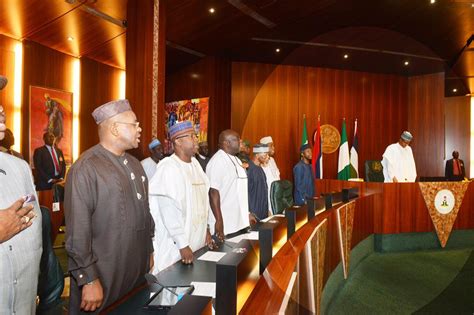 Photos Buhari In Close Door Meeting With 36 State Governors In Aso