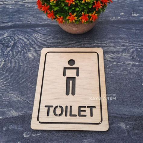 Promo Sign Toilet Tulisan Tanda Toilet Bahan Kayu Wooden Signage Natural Diskon Di Seller