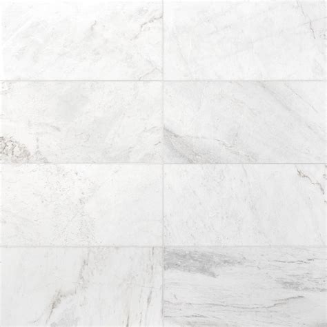 Alaska White 12x24 Honed Marble Tile