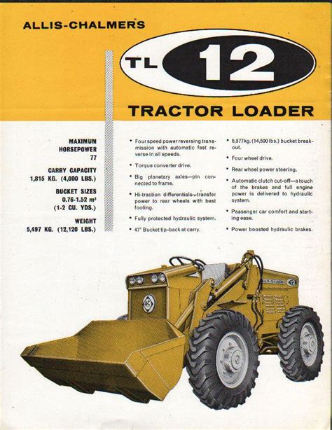 Allis Chalmers Tl 12 Tractor Loader Shovel Brochure Leaflet £600