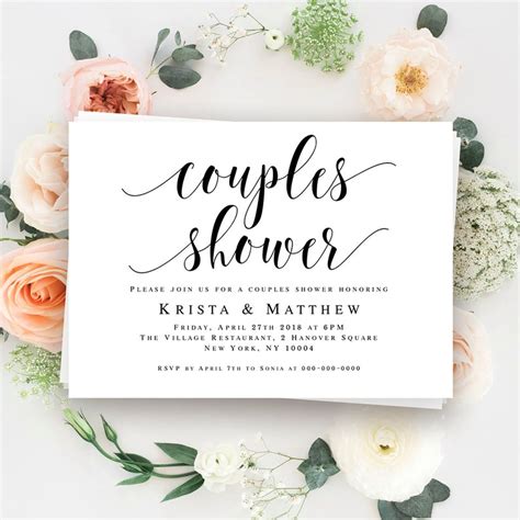 couples shower invitation template wedding shower invitation etsy