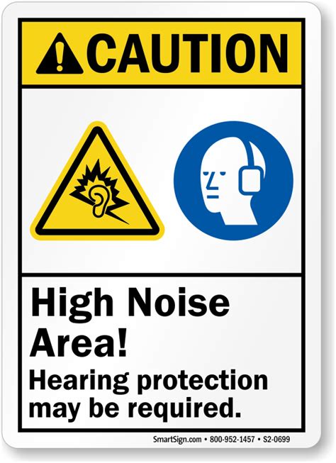 High Noise Area Hearing Protection May Be Required Sign