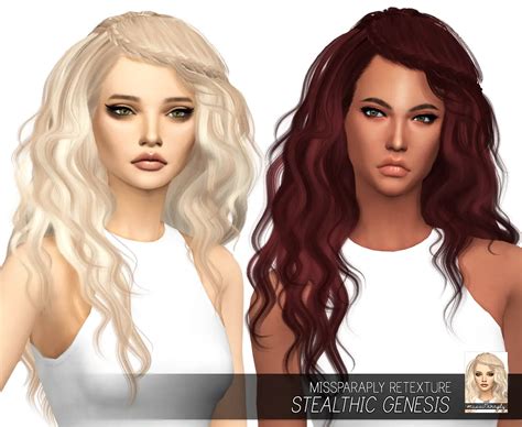Sims 4 Hairs ~ Miss Paraply Stealthic S Genesis Hair Retextured