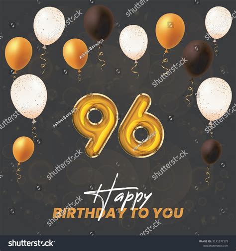 Happy 96th Birthday Greeting Card Vector Royalty Free Stock Vector