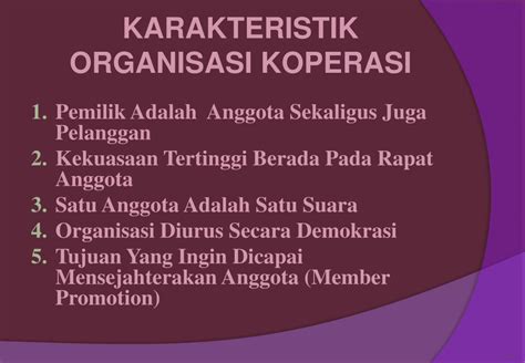 PPT KARAKTERISTIK KOPERASI INDONESIA PowerPoint Presentation Free