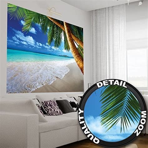 Wall Mural Palm Trees Beach Mural Decoration Caribbean Dream Beach Bay