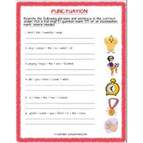 We have lots of activity sheets about many different topics. English Punctuation And Sequence Worksheet 1 Grade 2 ...