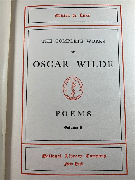 The Complete Works Of Oscar Wilde Poems Volume 5 Rare Edition Etsy