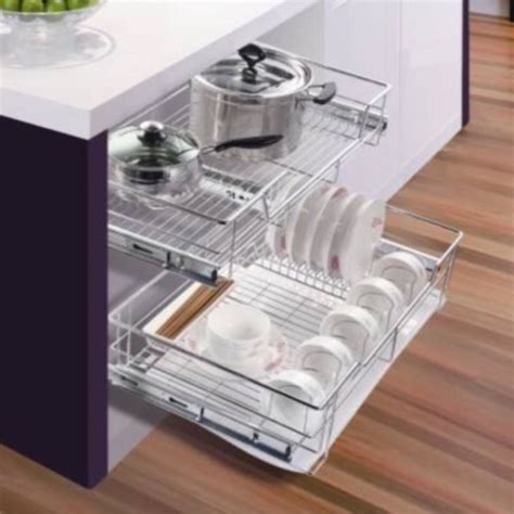 We are the original plate rack designers this is a brand new design, due to high demand. Kitchen Cabinet Drawer Pull Out Basket With Dish Rack ...