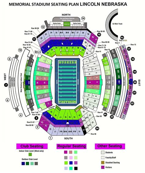 Memorial Stadium Seating Plan Parking Mapticket Price Booking