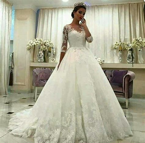 Charming A Line Half Sleeve Lace Wedding Dresses Long Vintage Bridal