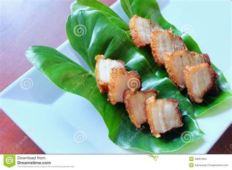 Deep Fried Streaky Pork With Fish Sauce Stock Photo Image Of Deep