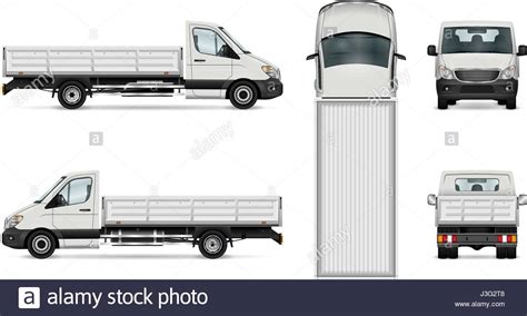flatbed truck vector illustration isolated white lorry  layers stock vector art