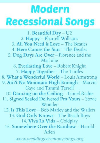 Then please submit it via our form and tell us about you and why you love this song so much. Recessional Songs | Wedding Ceremony Songs