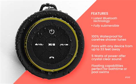 Ifox Portable Bluetooth Shower Speaker Ipx7 Waterproof Outdoor