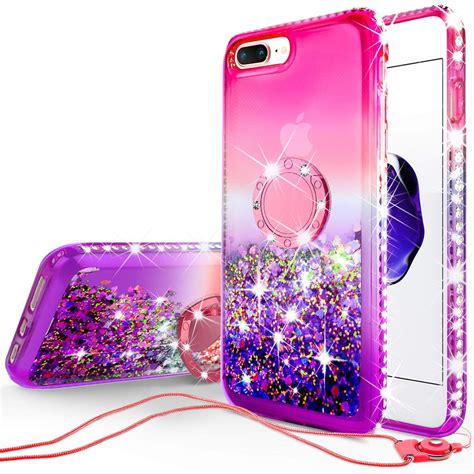Iphone 7 Plus Case Iphone 8 Plus Case Gradient Glitter Liquid
