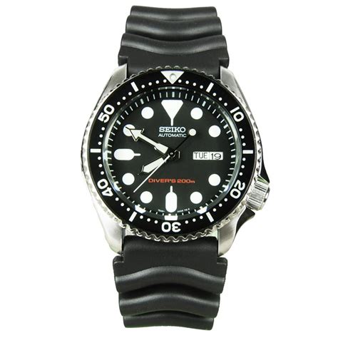 Seiko Divers Skx007 200m Black Dial Rubber Strap Automatic Mens Watch