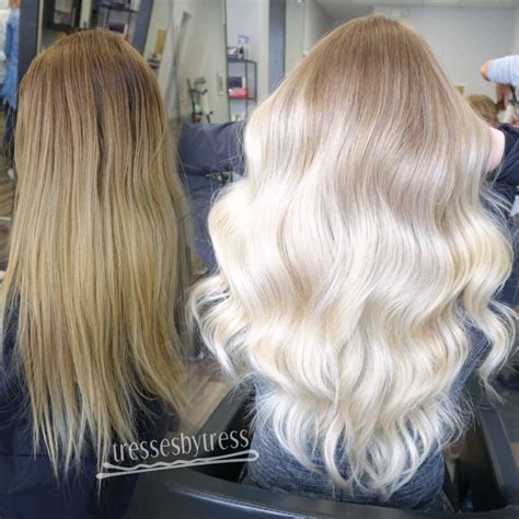 In this tutorial we show you how to get platinium blond / white hair. Platinum blonde balayage ombré | Hair styles, Hair color ...