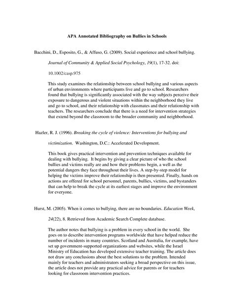 Annotated Bibliography Journal Example Apa Telegraph