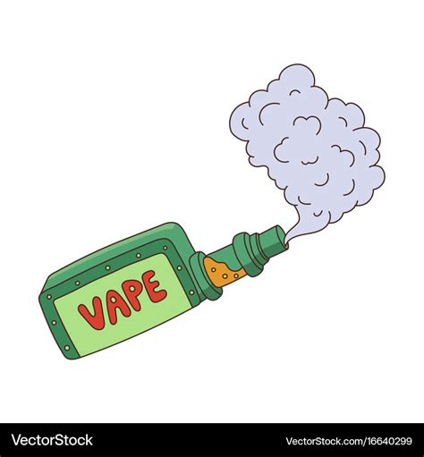 Cartoon Vape Smoking Isolated Royalty Free Vector Image