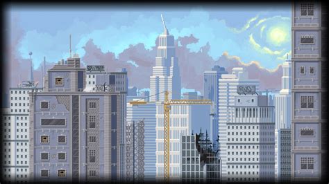 Pixel Art Digital Art Skyscraper Cityscape Cranes Machine Pixels