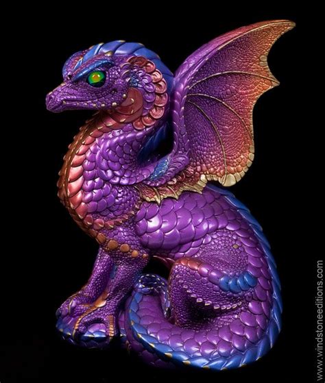 Amethyst Dragon Figurines Dragon Decor Fantasy Dragon