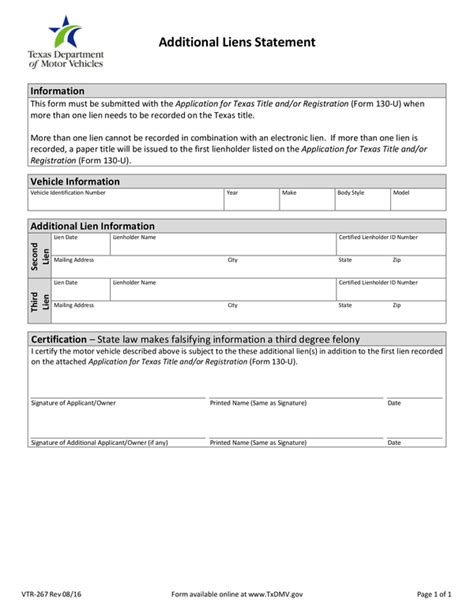 Texas Department Of Motor Vehicles Forms