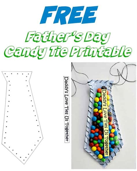 Fathers Day Candy Card Tie Printable Craft Faithfully Free