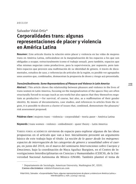 pdf corporalidades trans algunas representaciones de placer y violencia en américa latina
