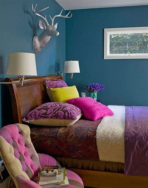 Ideas For Small Spaces Bright Teal Blue Bedroom Jewel Tone Accents