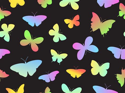 Vector Illustration Of Seamless Colorful Butterfly Pattern