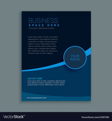 Business Brochure Template In Dark Blue Shade Vector Image