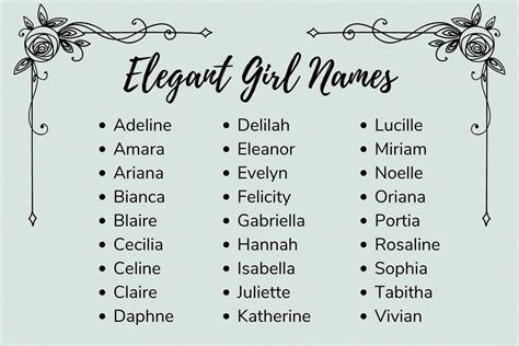 Elegant Girl Names The Perfect Name For Your Princess 2024