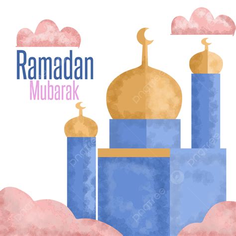 Ramadan Mosque White Transparent Ramadan Watercolor Illustration With
