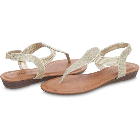 Goldtoe Gold Toe Womens Lurex T Strap Thong Strappy Sandal With Mini