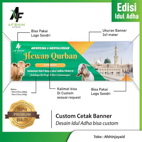 Jual Banner Custom Spanduk Desain Idul Adha Banner Hewan Qurban Harga