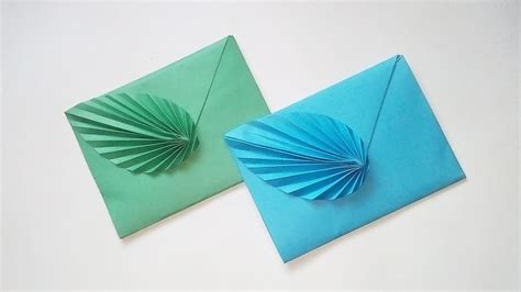 Easy Origami Envelope Tutorial Diy Paper Envelope With Leaf Youtube