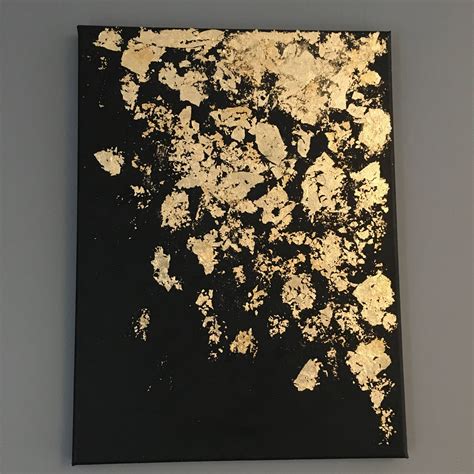 Black And Gold Abstract Painting On Canvas Original Wall Art Etsy Uk Peinture Abstraite