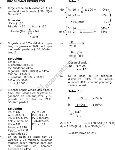 Tanto Por Ciento Porcentajes Problemas Resueltos De 747