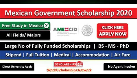 Mexican Government Scholarship 2021 For International Students Fully